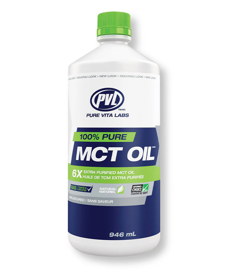 PVL 100% Pure MCT Oil - 6x Extra-Purified MCT Oil